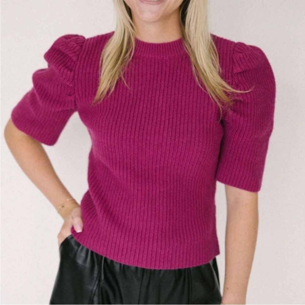 Lucy Paris puff sleeve knit top